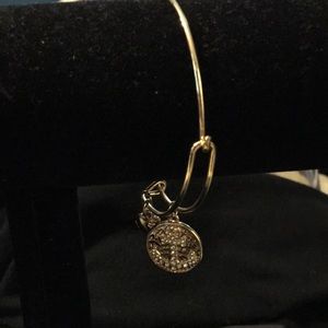 Dangle Charm Bangle Bracelet Gold Anchor